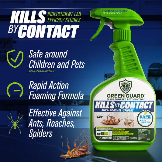 16 oz Lemongrass Blast Green Guard Pest Control Spray- Safe Around Children & Pets, Kills by Contact: Ants, Roaches, Spiders & Other Crawling Insects, Indoor and Outdoor, Pleasant Scent