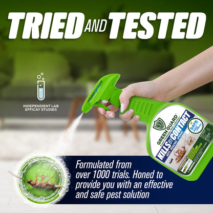 16 oz Cinnamon Might Green Guard Pest Control Spray- Safe Around Children & Pets, Kills by Contact: Ants, Roaches, Spiders & Other Crawling Insects, Indoor and Outdoor, Pleasant Scent