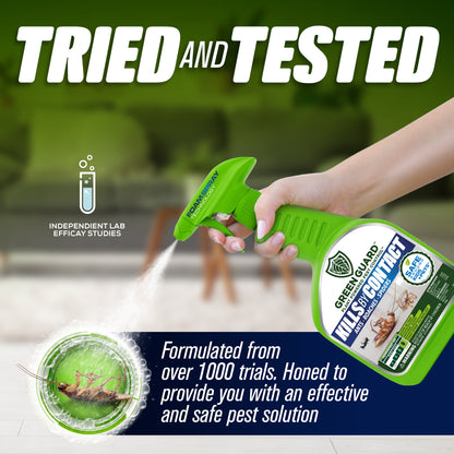 16 oz Peppermint Hit Green Guard Pest Control Spray- Safe Around Children & Pets, Kills by Contact: Ants, Roaches, Spiders & Other Crawling Insects, Indoor and Outdoor, Pleasant Scent
