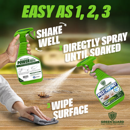 16 oz Peppermint Hit Green Guard Pest Control Spray- Safe Around Children & Pets, Kills by Contact: Ants, Roaches, Spiders & Other Crawling Insects, Indoor and Outdoor, Pleasant Scent