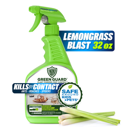 32 oz Green Guard Pest Control Spray- Safe Around Children & Pets, Kills by Contact: Ants, Roaches, Spiders & Other Crawling Insects, Indoor and Outdoor, Pleasant Scent